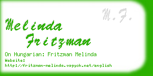 melinda fritzman business card